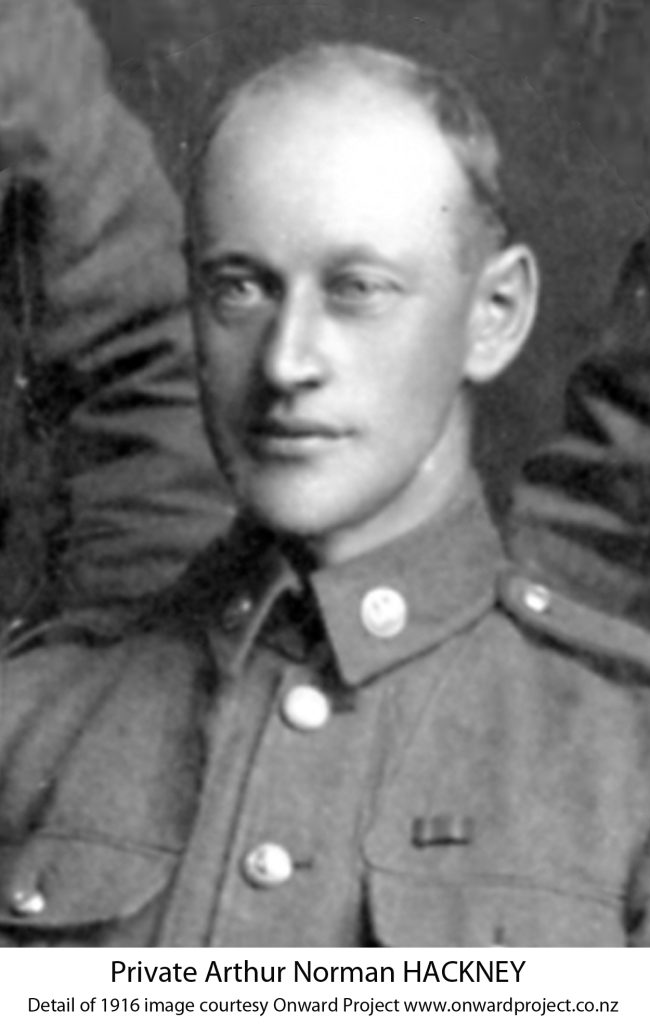 Arthur Norman Hackney in New Zealand uniform, 1916 courtesy Onward Project
