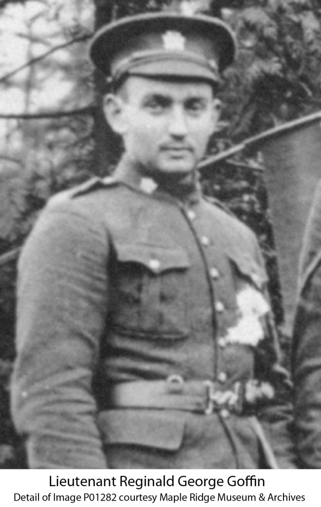 Lieutenant Reginald George Goffin. Detail of Image P01282 courtesy of Maple Ridge Museum & Archives