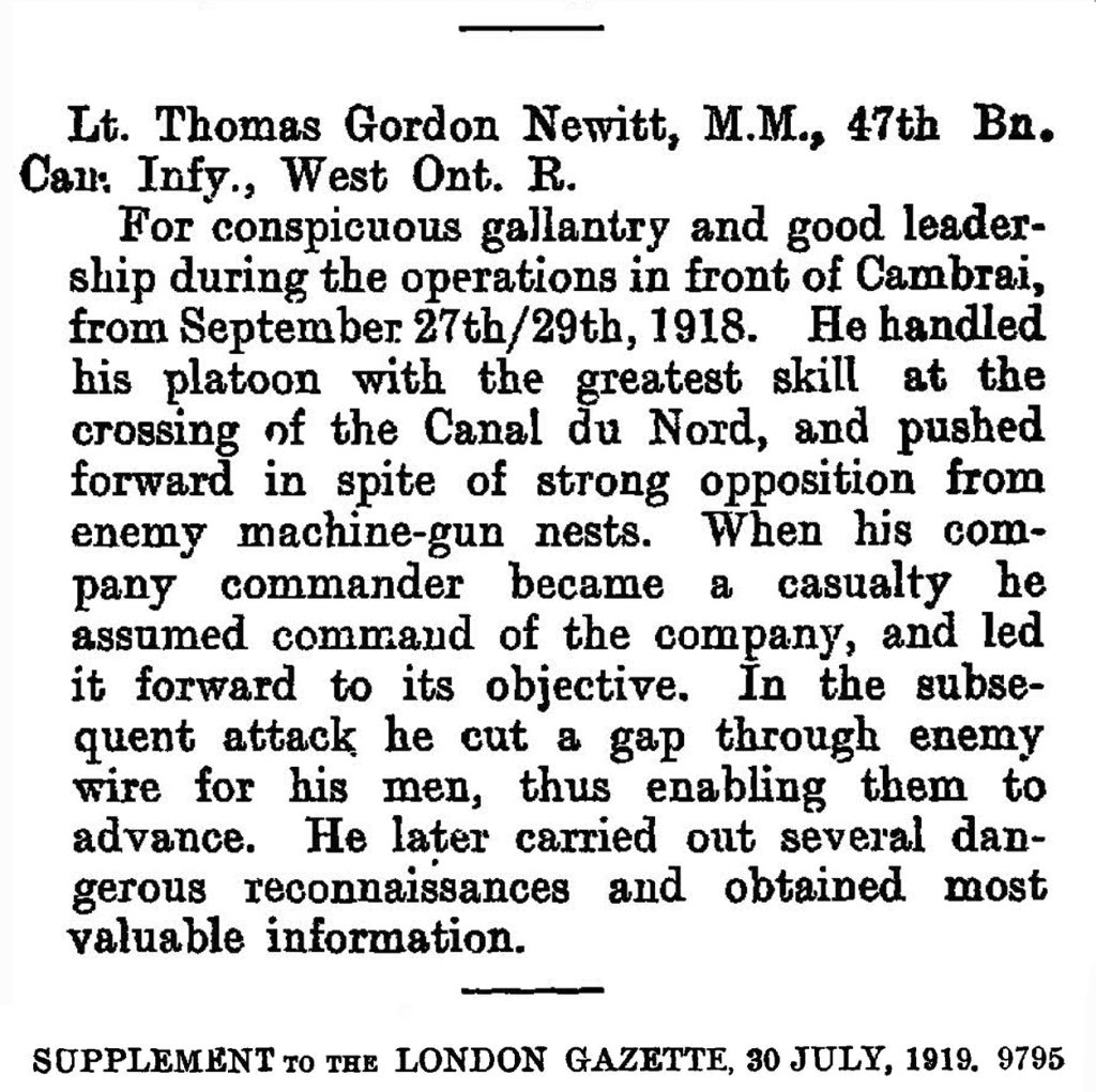 London Gazette, 30 July, 1919